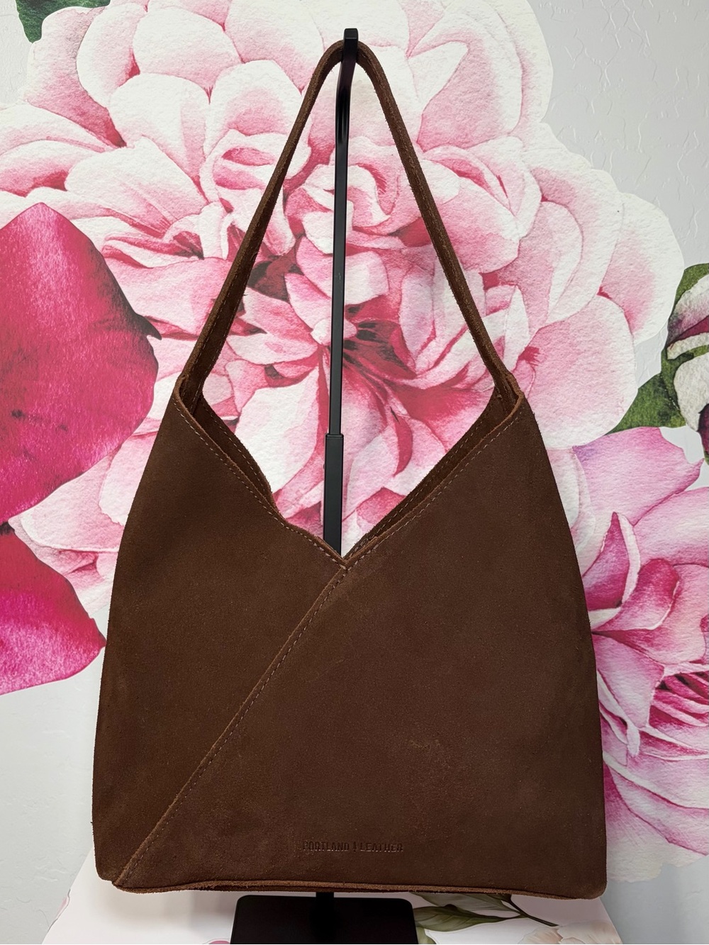 Naomi Brown Suede Shoulder Bag by Portland Leather